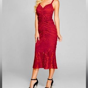 Marciano Red Lace Body Con Dress